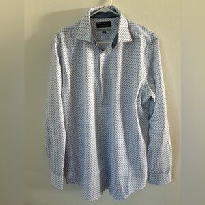 Report Collection Slim Fit Ditsy Print Performance X4 Stretch dress shirt